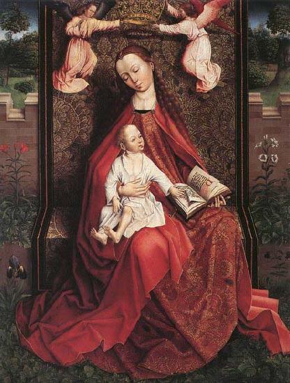 unknow artist Virgin and Child Crowned by Two Angels oil painting image
